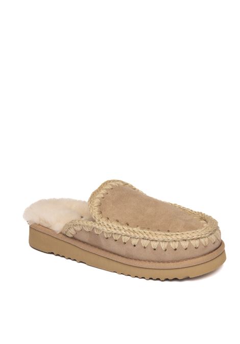 Camel sheepskin sabot MOU | ESKIMO STITCHING101125A-CAM